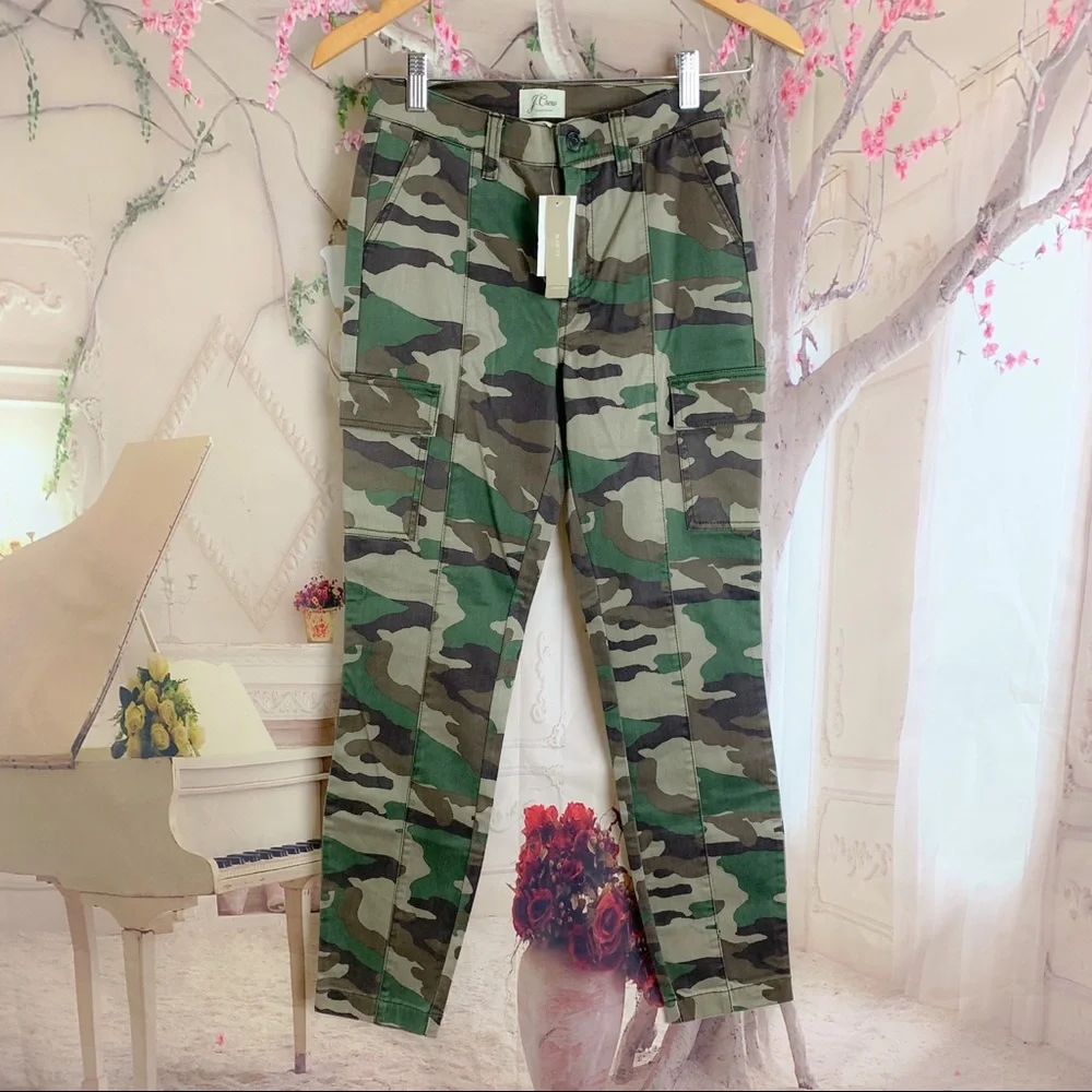 NEW J Crew Skinny Camo Army Fatigue Cargo Pants - Picture 2 of 9